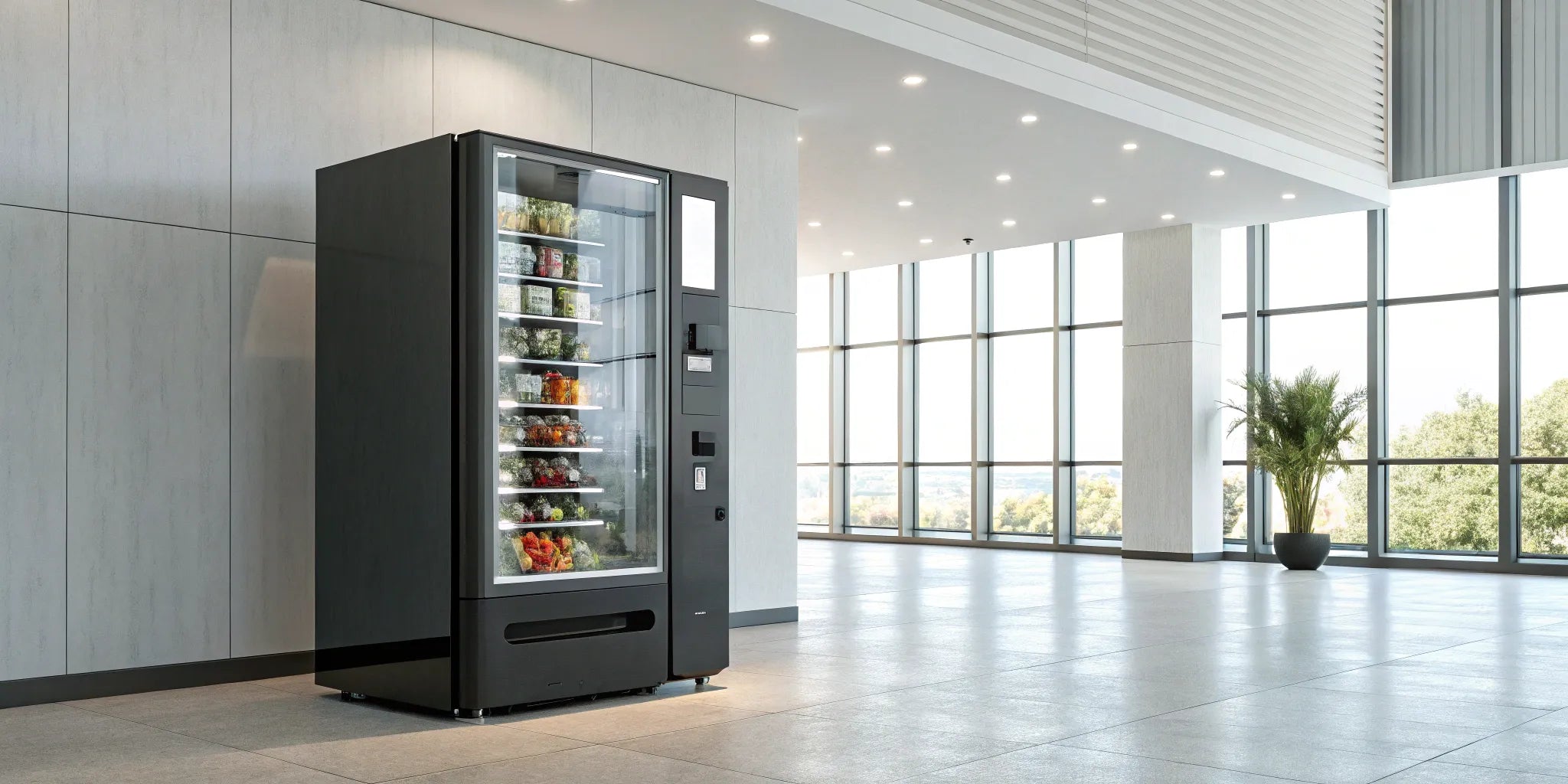 Smart vending machine offering fresh food.
