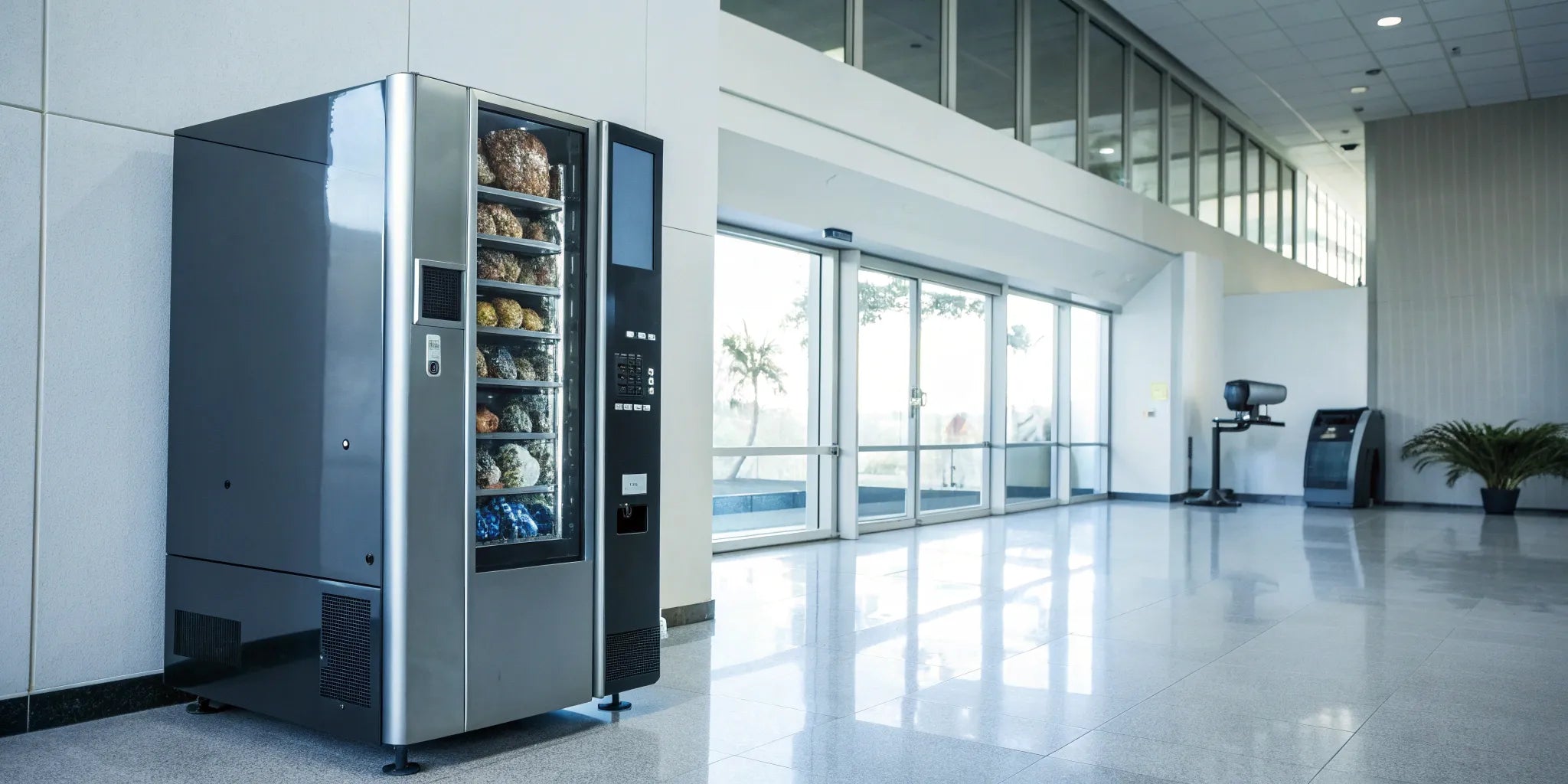 A high-security anti-theft vending machine designed to prevent theft with its reinforced frame.