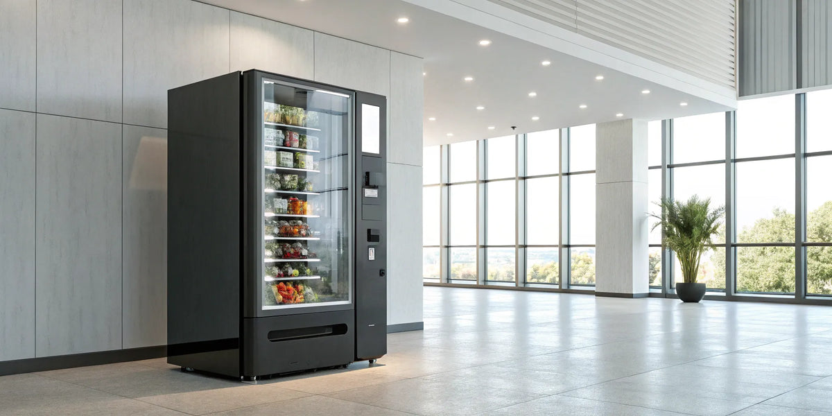 Smart vending machine offering fresh food.