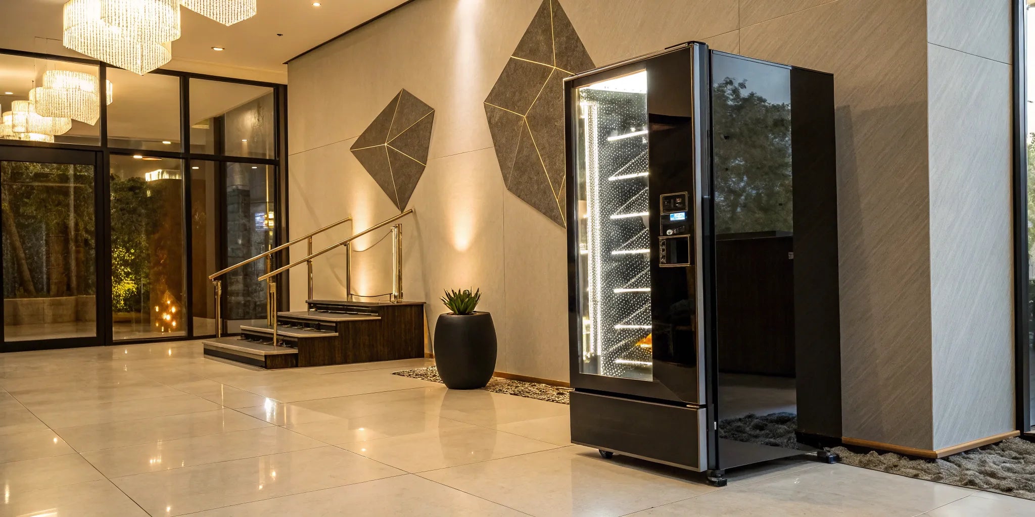 A modern vending machine from one of the best places to buy a vending machine.