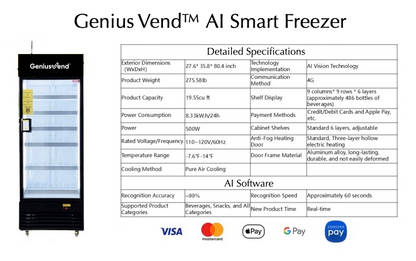 Genius Vend™ AI Powered Smart Vending Freezer