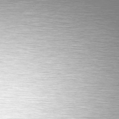 Brushed silver metal texture with horizontal grain pattern displayed on a dark dotted background.